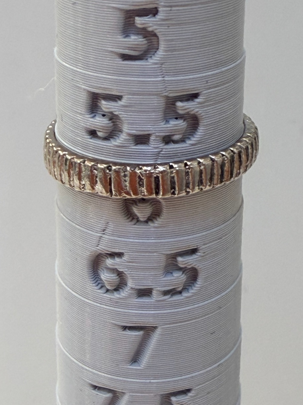 Silver-Tone Ribbed Textured Stackable Band Ring, Size 5.5–6